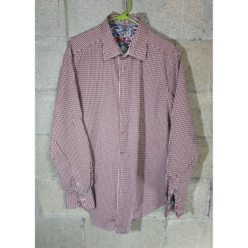 Robert Graham Long Sleeve Button-Up Men's Check Shirt Red Size XLT
